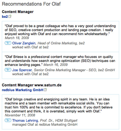olaf briese recommendations